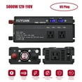 thumbnail image 1 of 5000W (Theoretical Peak) Modified Sine Wave Power Inverter, DC 12V to AC 110V 60Hz, US Plug, Aluminum Alloy Black Shell with Dual LED Digital Display, 8 Safety Protections, USB/Type-C Ports,, 1 of 6