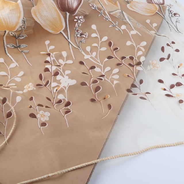 Cortina De Tul 100x200cm Cortinas Con Estampado De Tulipanes De Colores