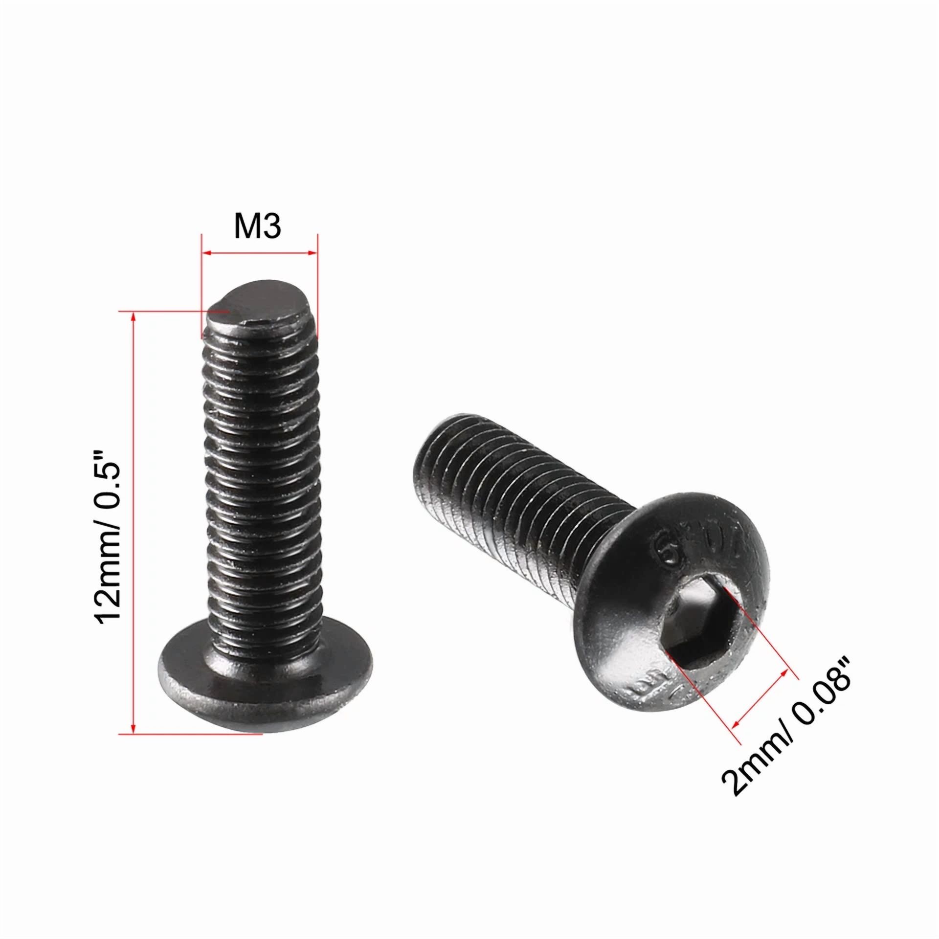 CIRCLE- 100Pack M3*10Mm Alloy Steel Hex Socket Button Head Machine Screws