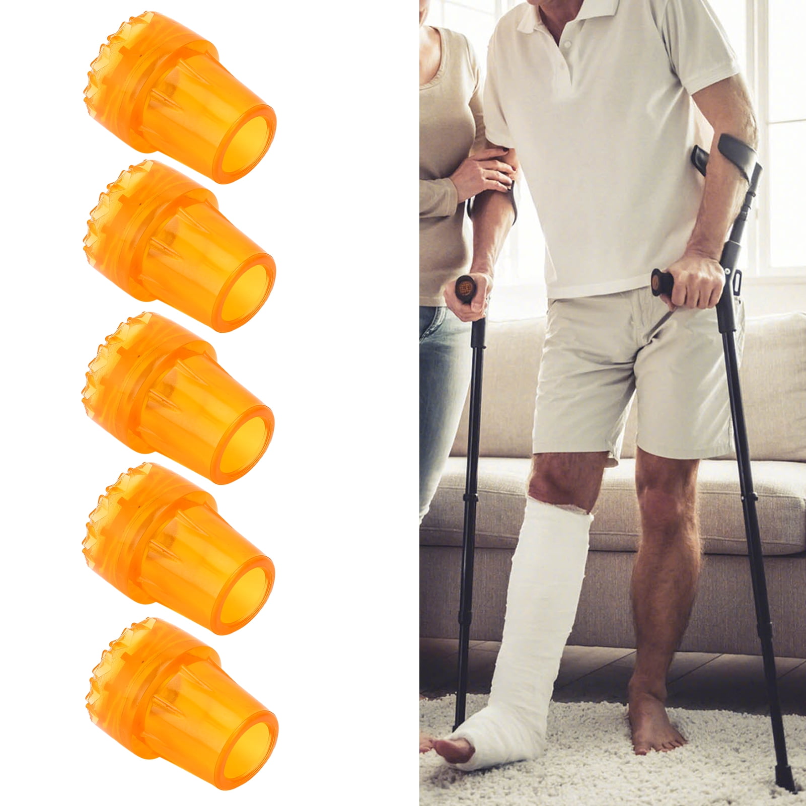 Gupbes 5Pcs 19mm Thicken Crutch Tip Skid Resistant Rubber Cane Tip Wearproof Crutches Accessories,Crutch Tip,Cane Tip