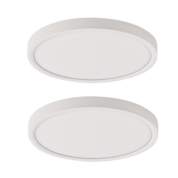 J&L 2Pack 12 Inch LED Surface Mount Ceiling Light 24W 3000K/4000K/6000K 3CCT Selectable, Round Flat Panel Light Fitures for Kitchen, Bedroom, Laundry Room