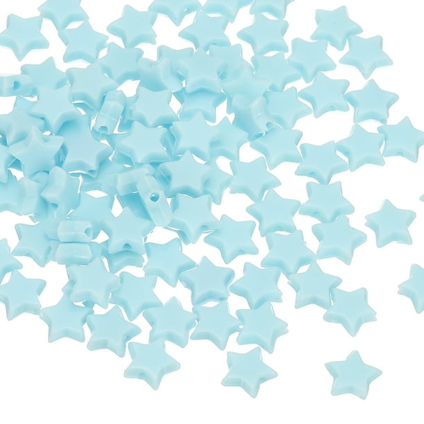 Cuentas de estrella de acrílico Uxcell, 400 Pcs cuenta de pulsera de amistad en forma de estrella, azul