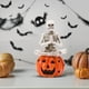 thumbnail image 1 of Halloween Esqueleto Calabaza Cráneo Resina Ornamento | Cabeza de calabaza Decoración colgante | Decoración del festival multicolor pintada a mano | 7.48x3.94x3.15in | Espectacular acento de la, 1 of 6