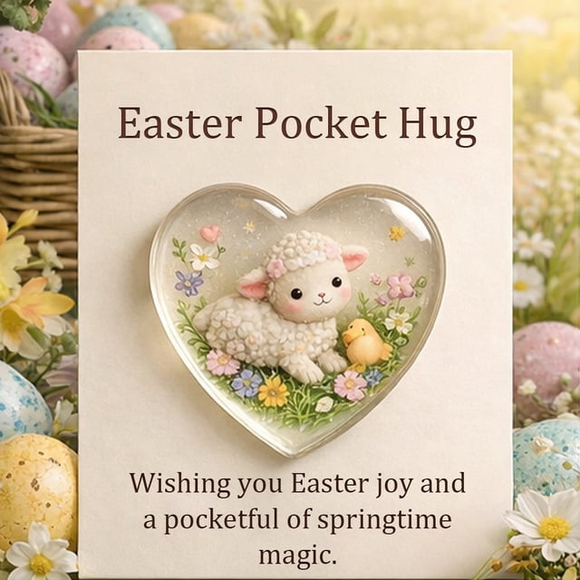 Aqestyerly Easter Decoración del hogar,Easter Pocket Heart Ornament themed Greeting Card Mini Decor Spring Holiday Gift Accessory Decoración del hogar