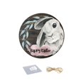 thumbnail image 1 of HJQEQVD Panneau de Porte de Pâques Panneau Rond Suspendu Joyeuses Pâques Panneau Visage de Lapin de Pâques Gris Panneaux de Printemps de Pâques Couronne en Métal Ronde, 1 of 9