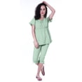 thumbnail image 3 of Moomaya Ensemble de Nuit pour Femmes Capri Coton 2 Pcs Chemises de Nuit, 3 of 6