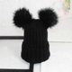thumbnail image 3 of Women's Knitted Beanie with Double Pom Poms Autumn Winter Fashion Hat Imitation Fur Ball Cap Warm Wool Blend Korean Style, 3 of 3