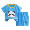 thumbnail image 1 of Ensemble de Tenue Garçon Imprimé Animal Chemise Ensemble Court Col Rond Bébé Garçon Tenues d'Été Tenues de Printemps pour Garçons 3-4 Ans Mode Garçons, 1 of 3