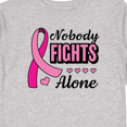 thumbnail image 4 of Inktastic Breast Cancer Awareness Nobody Fights Alone Pink Ribbon Boys or Girls Long Sleeve Toddler T-Shirt, 4 of 5