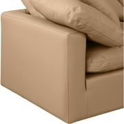 Meridian Furniture Indulge 140 Vegan Leather Modular Sofa in Tan