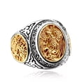 thumbnail image 3 of K-KED Vintage Phoenix Dragon Pattern Signet Ring Stainless Steel Tribal Lucky Men Ring-9, 3 of 6