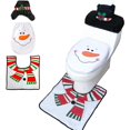thumbnail image 1 of Juego de 3 fundas navideñas para asiento de inodoro y alfombra de Papá Noel, cubierta para tanque, decoración navideña, 1 of 5