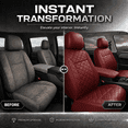 thumbnail image 3 of Road Comforts Car Seat Covers, Lauxury Diamond Quilted Leather Front Bucket Seat Covers, Airbag Compatible, Universal Fit Automotive Seat Covers with Piping Trim,Red, 3 of 6