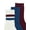Ivory with Varsity Stripes/Navy/Burgundy Rib Texture, variant on Madden NYC Women's Shortie Boot Socks, 3-Pack, Fits Shoe Size 5-10
