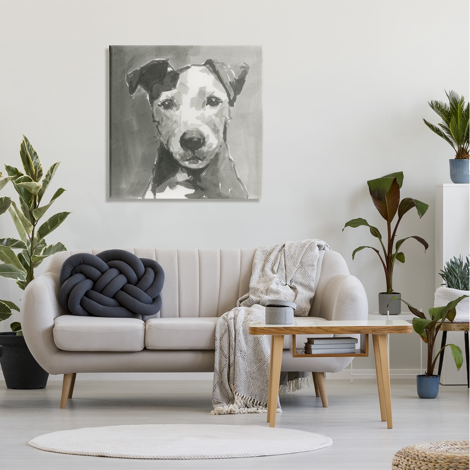 Stupell Industries Muted Dog Portrait Cute Quiet Expression ,30 x 30, Design by Cartissi