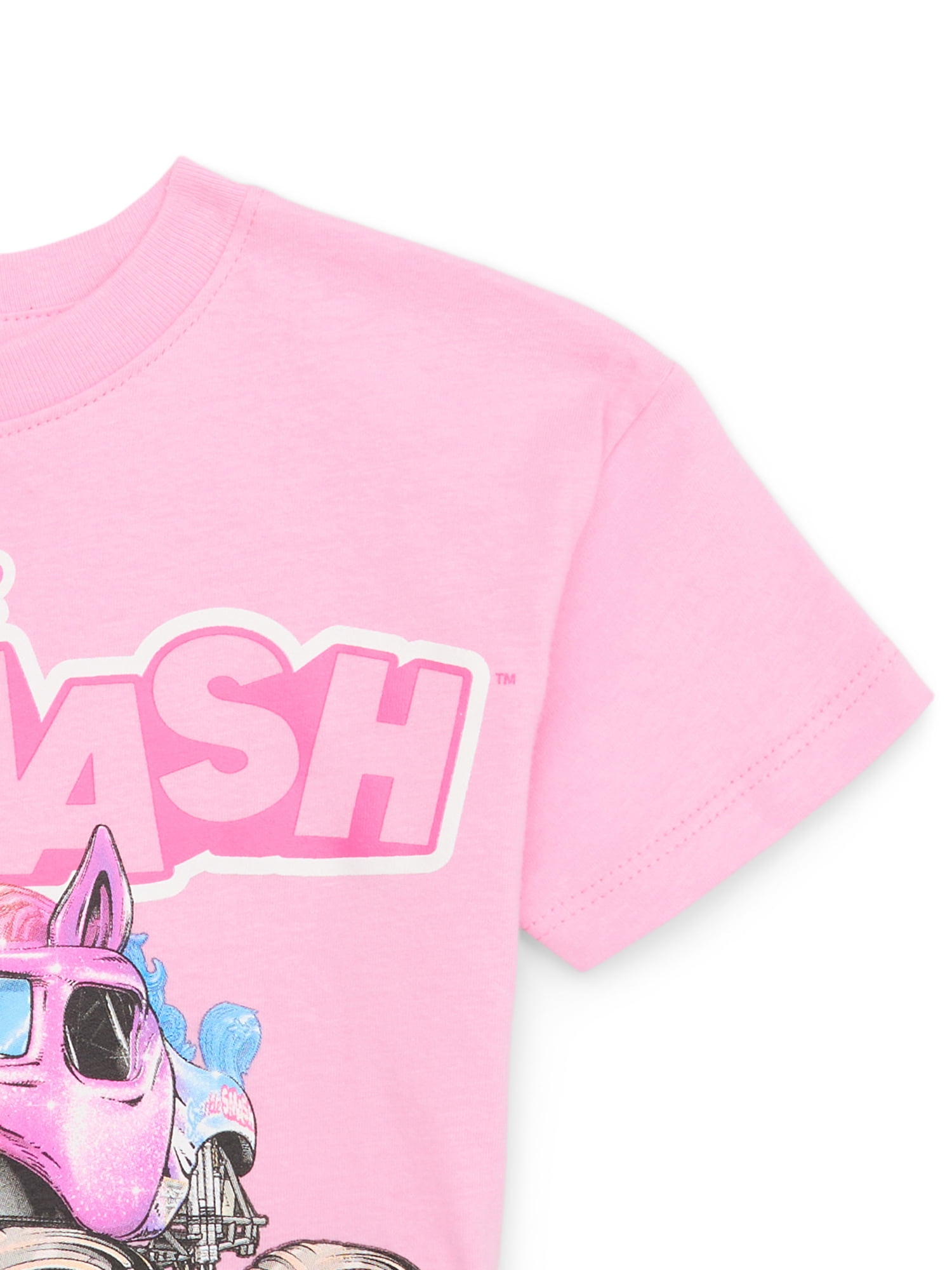 Monster Jam Toddler Girls Sparkle Smash Graphic Tee, Sizes 12M-5T