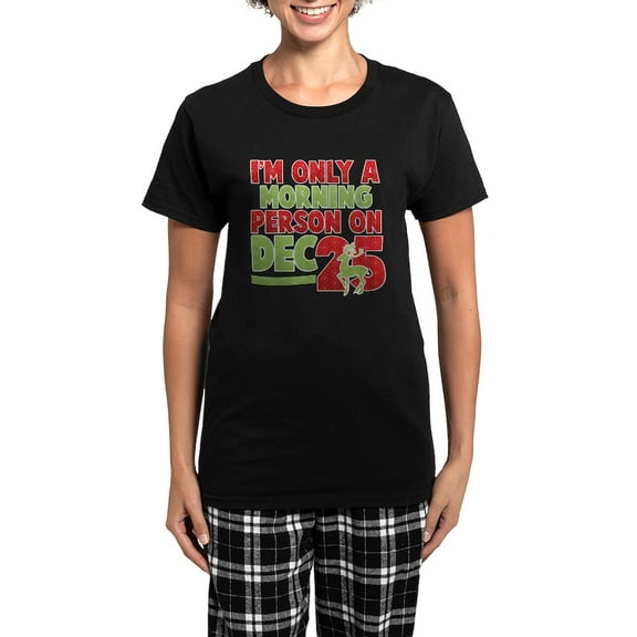 CafePress - Morning Person Women's Dark Pajamas - Women's Short Sleeve Print T-Shirt and Pants Dark Cotton Pajama Set