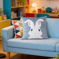 thumbnail image 6 of AuroraX Easter Throw Pillow Covers 18x18 Inch Square Flock Velvet Spring Boho Soft Bunny Rabbits Decorative Pillow Covers Blue Outdoor Cushion Case for Couch Sofa Bench, 6 of 6