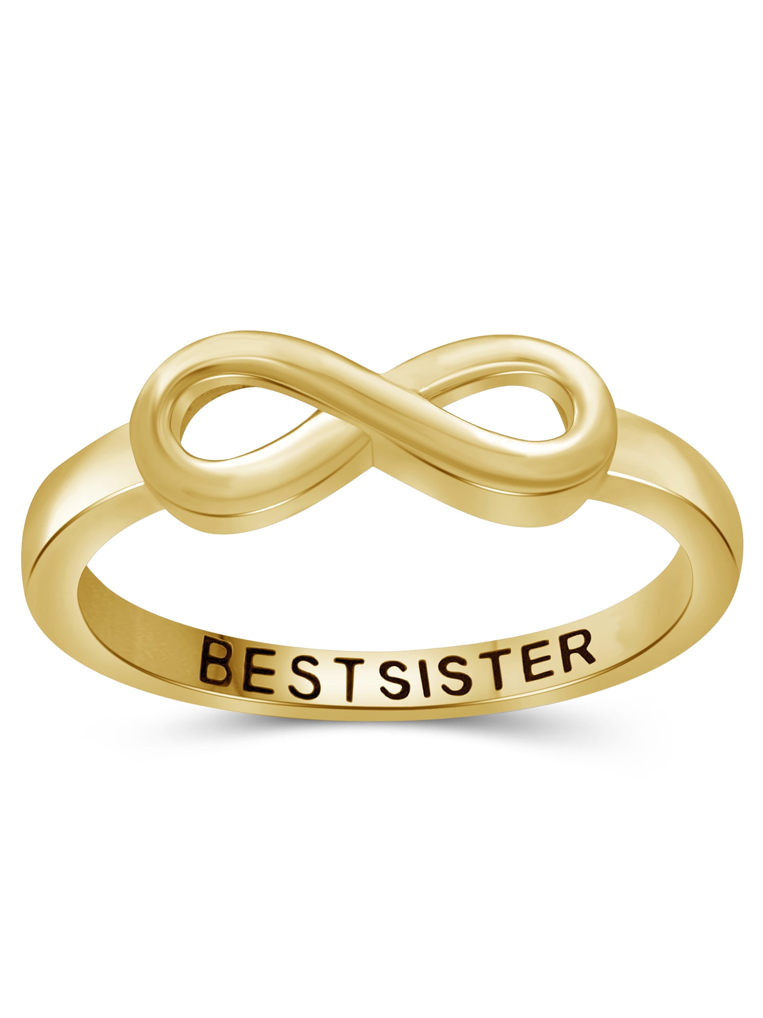 18k Gold Plated Infinity Symbol Forever Sisters Ring for Girls 