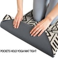 thumbnail image 3 of White Geometric Triangle Chevron Pattern Hot Yoga Mat Towel Non Slip for Hot Yoga - Quick-Drying Yoga Mat Cover with 4 Corner Pockets with Travel Bag - Hot Yoga Towel Non Slip 74"x26", 3 of 6