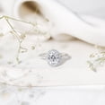 thumbnail image 4 of Rosec Jewels Moissanite Oval Engagement Ring 1 Carat - Certified Moissanite Halo Ring - D-VS1 Quality, 925 Sterling Silver, US 4.00, 4 of 8