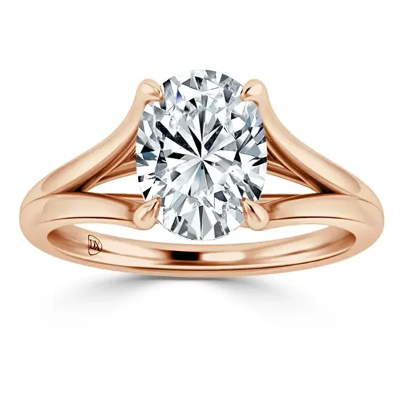 Solitaire Engagement Ring 1 Ct G VS Lab Grown Diamond 14K Rose Gold