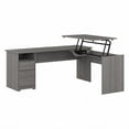 thumbnail image 1 of Pemberly Row 72W 3 Position Sit to St& L Shaped Desk in Gray - Engineered Wood, 1 of 6