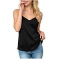 thumbnail image 4 of cocolona Womens Silk Satin Camisole Summer Casual Solid Color Sleeveless V Neck Tank Tops, 4 of 7