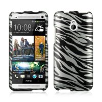 Insten Hard Rubber Case For HTC One Mini - Silver/Black