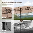 thumbnail image 4 of SUMMIT LIVING 13FT Patio Umbrella with Base Included - Double-Vented Rectangle Outdoor Market Umbrella for Patio - Beige, 4 of 9