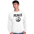 thumbnail image 5 of Hippie Peace Sign Make Love Not War Long Sleeve TShirt Men Women Brisco Brands X, 5 of 6