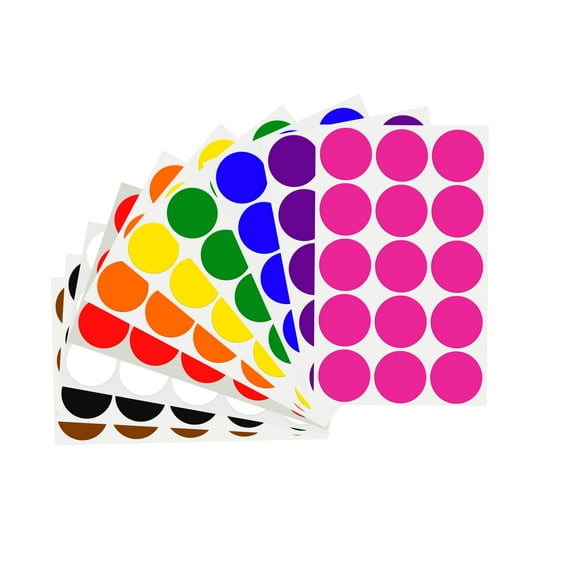 Royal Green Organization Multicolor Coding Dot Labels  30mm (1.25 in) - 150 Pack