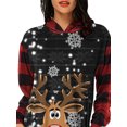 thumbnail image 4 of DYMADE Women Christmas Printed Pullover Pockets Hooded Long Sleeve Short Length T-shirt Dress, 4 of 4