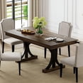 thumbnail image 1 of 71-Inch Rectangular Dining Table with Two Drawers, Wooden Kitchen Table w/Large Tabletop & Sturdy Frame, Large Dining Table for 6-8 with Double Pedestal, for Dining Room, Office, 1 of 6