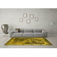 thumbnail image 3 of Ahgly Company Indoor Round Oriental Yellow Industrial Area Rugs, 6' Round, 3 of 4