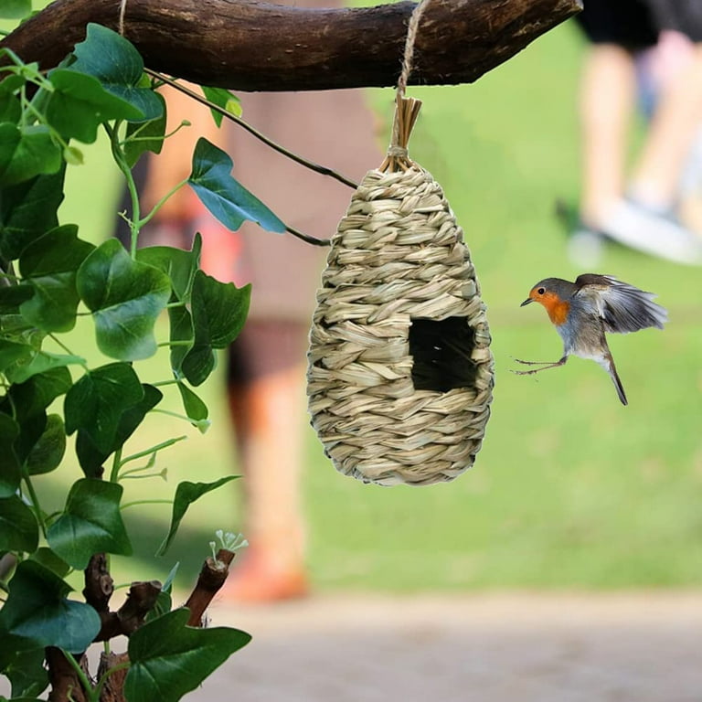 Pikadingnis Humming Bird Houses for Outdoor Hanging, Hand Woven