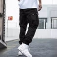 thumbnail image 4 of Multi-pocket Cargo Pants Men's Casual Hip-Hop Drawstring Trousers Outdoor Streetwear Sports Pant, 4 of 15