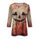 thumbnail image 4 of Camiseta de Halloween de terror para mujer con estampado espeluznante de 'Ayuda', camiseta informal de manga corta para fiesta de Halloween, 4 of 5