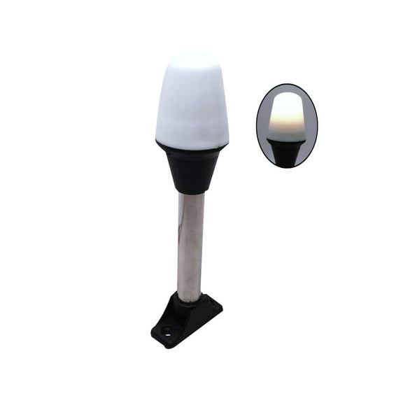 Pactrade Marine 8 1/4'' Fixed-Mount All-Round LED Stern Anchor Light S.S. Pole