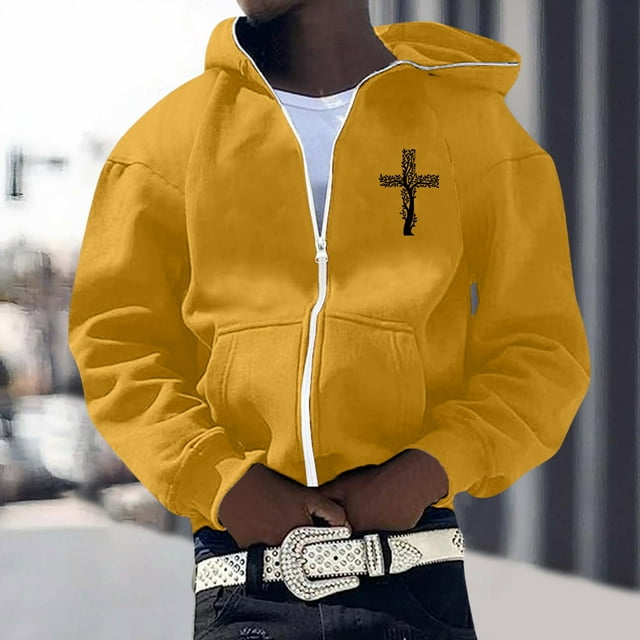 MHFRRA Sudadera Informal con Capucha y Manga Larga, Diseño para Otoño E Invierno, Ropa de Calle Cómoda Amarillo