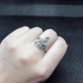 thumbnail image 3 of Anillo de plata tailandés de pavo real tridimensional de estilo étnico, anillo de dedo abierto de temperamento simple con pluma retro, 3 of 6