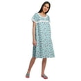 thumbnail image 2 of Moomaya Cotton Lace Neckline Sleepwear For Ladies Round Neck Womens Nightdress, 2 of 5