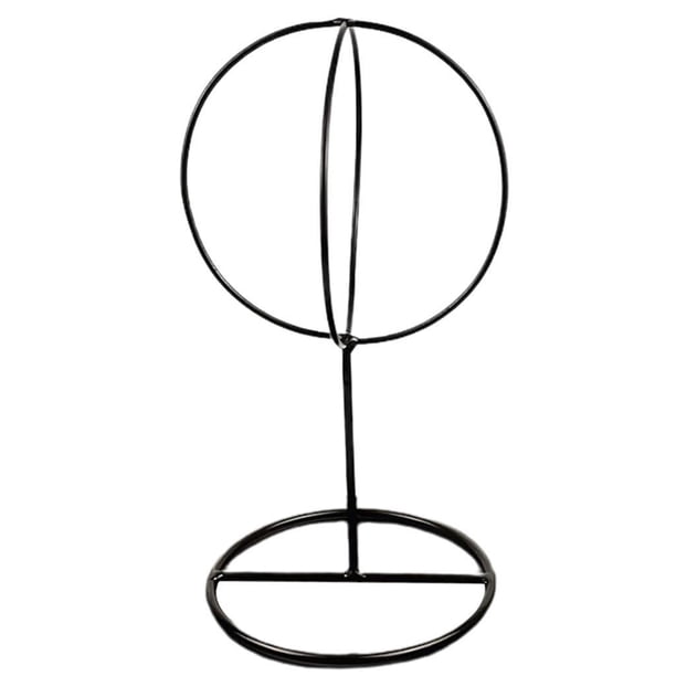 Injueey Ball Hat Stand Hat Rack Wig Stand Storage Display Metal Holder Almacenamiento y organización del hogar Negro 16 cm