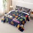 thumbnail image 3 of Erosebridal Colorful Camper Car Quilt King, Woodland Bear King Coverlet Set, 3 Pieces 1 Bedspread and 2 Pillowcases, 3 of 7