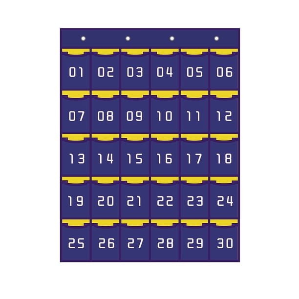 Gráfico De Bolsillo Numerado Organizador Sobre La Puerta Suministros Para La Escuela En El Hogar Decoración Para El Aula Bolsas De Almacenamiento Para Teléfonos Celulares Titular De La Calculadora Noticed HA024554-02