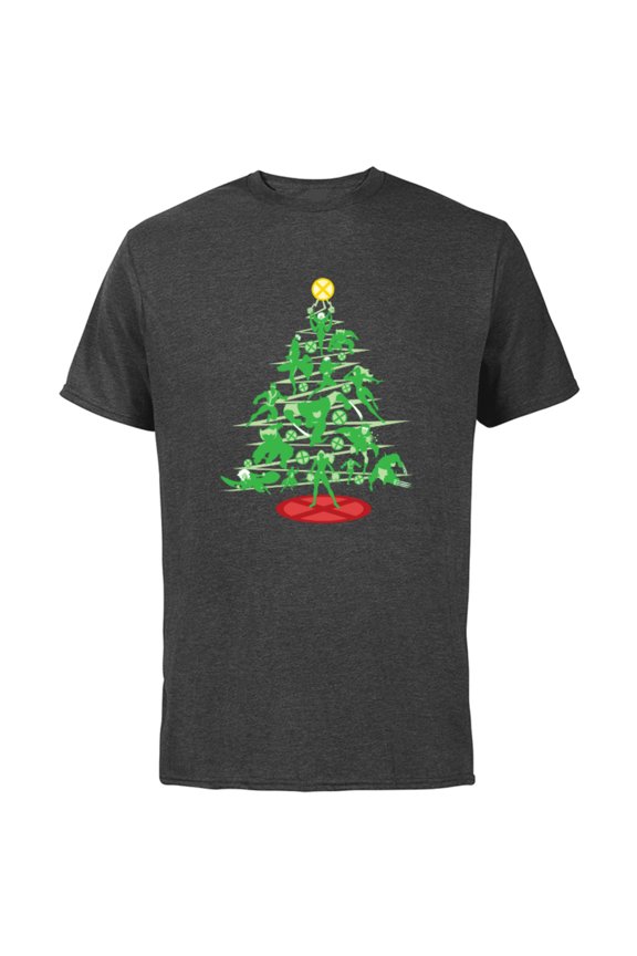 X-Men Mutant Christmas Tree - Short Sleeve Cotton T-Shirt for Adults - Customized-Charcoal