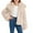 Beige, variant on Girls Faux Fur Coat Plush Lapel Long Sleeve Jacket Winter Fashion Outerwear for Special Occasions 130 Size Beige