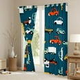 thumbnail image 3 of Castle Fairy Colorful Truck Boy Curtains Pack of 2 (42x84 Each),Cartoon Car Curtains Blackout,Construction Vehicles Bedroom Curtains,Lightweight Room Decor, 3 of 6