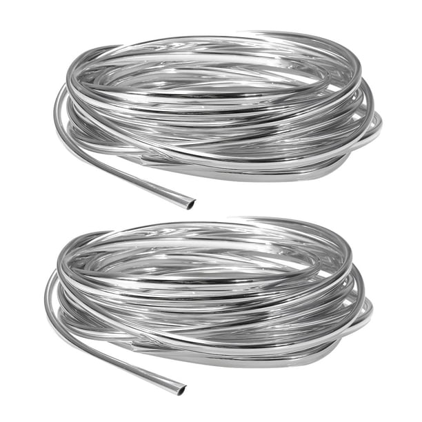 2x 6M Protectores De Bordes De Puertas De Automóviles Puertas Automotrices Tiras De Bordes Puertas Para Automóviles Plata Soledad película del protector del borde de la puerta del coche