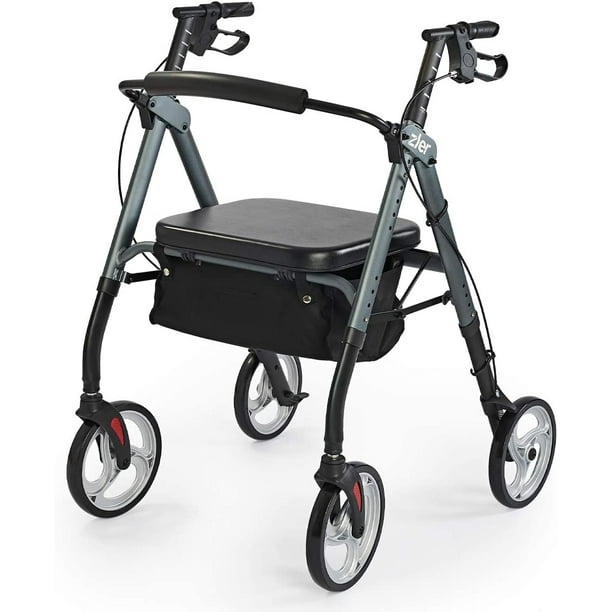Zler Heavy Duty Rollator Walker 500 lbs Bariatric Rollator Walker